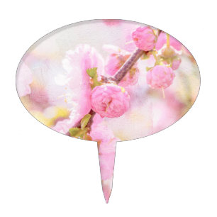 Pink sakura flowers - Japanese cherry blossom Cake Topper