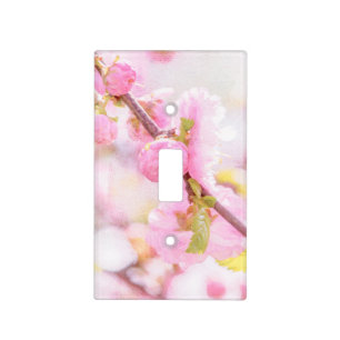 Pink sakura flowers - Japanese cherry blossom Light Switch Cover