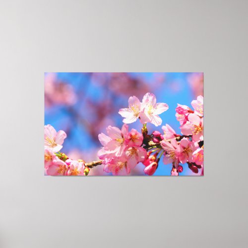 Pink Sakura Flowers On A Tree In Springtime Canvas Print