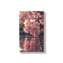 Pink Sakura Flowers Over Water | Serene Spring Nat