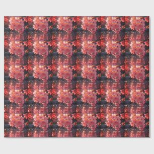 Pink Sakura Flowers Over Water Serene Spring Nat Wrapping Paper