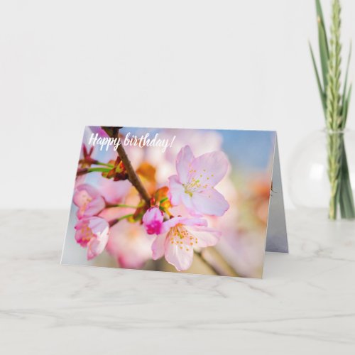 Pink Sakura Flowers The Triumph Of Life In Spring Card