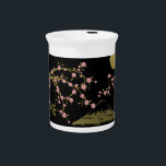 Pink Sakura Gold Black Japanese Screen Beverage Pitcher<br><div class="desc">You are viewing The Lee Hiller Designs Collection of Home and Office Decor,  Apparel,  Gifts and Collectibles. The Designs include Lee Hiller Photography and Mixed Media Digital Art Collection. You can view her Nature photography at http://HikeOurPlanet.com/ and follow her hiking blog within Hot Springs National Park.</div>