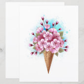 Pink Sakura Ice Cream Waffle Cone (Front/Back)