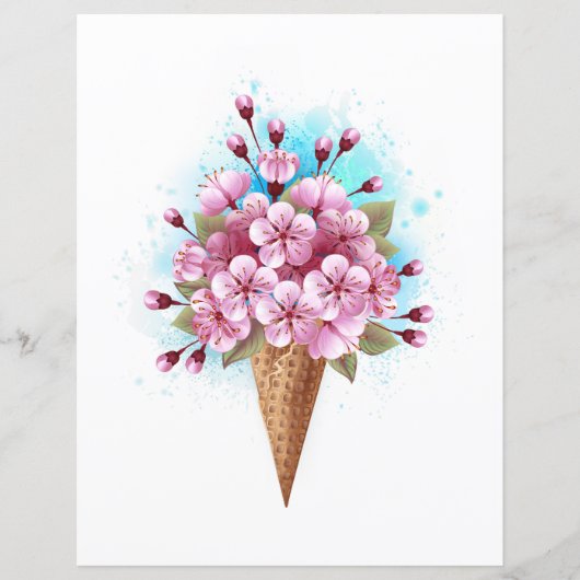 Pink Sakura Ice Cream Waffle Cone (Front)