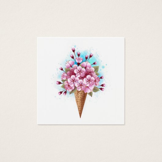 Pink Sakura Ice Cream Waffle Cone (Front)