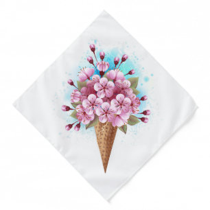 Pink Sakura Ice Cream Waffle Cone Bandana