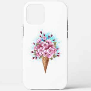 Pink Sakura Ice Cream Waffle Cone iPhone 12 Pro Max Case