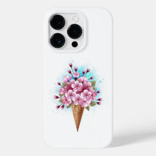 Pink Sakura Ice Cream Waffle Cone Case-Mate iPhone 14 Pro Case