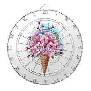 Pink Sakura Ice Cream Waffle Cone Dart Board