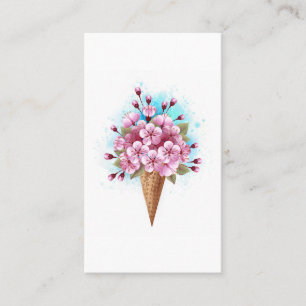Pink Sakura Ice Cream Waffle Cone Discount Card