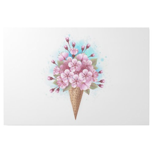 Pink Sakura Ice Cream Waffle Cone Gallery Wrap