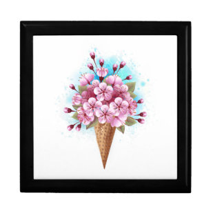 Pink Sakura Ice Cream Waffle Cone Gift Box