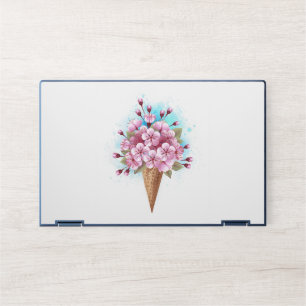 Pink Sakura Ice Cream Waffle Cone HP Laptop Skin