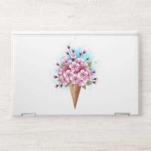 Pink Sakura Ice Cream Waffle Cone HP Laptop Skin