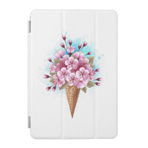 Pink Sakura Ice Cream Waffle Cone iPad Mini Cover