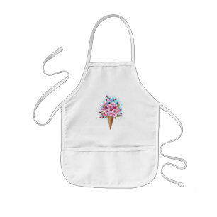 Pink Sakura Ice Cream Waffle Cone Kids' Apron