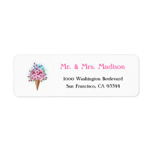 Pink Sakura Ice Cream Waffle Cone Label