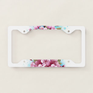 Pink Sakura Ice Cream Waffle Cone License Plate Frame