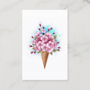 Pink Sakura Ice Cream Waffle Cone Loyalty Card