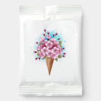 Pink Sakura Ice Cream Waffle Cone