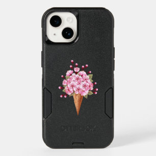 Pink Sakura Ice Cream Waffle Cone OtterBox iPhone 14 Case