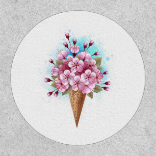 Pink Sakura Ice Cream Waffle Cone Patch