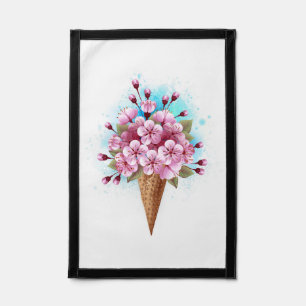 Pink Sakura Ice Cream Waffle Cone Pennant
