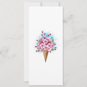 Pink Sakura Ice Cream Waffle Cone Save The Date