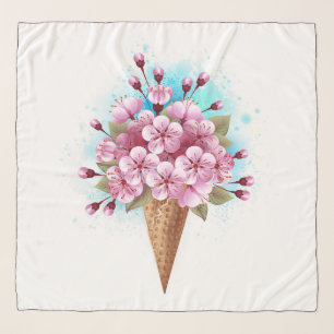 Pink Sakura Ice Cream Waffle Cone Scarf