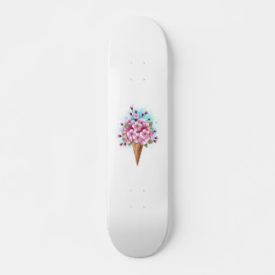 Pink Sakura Ice Cream Waffle Cone Skateboard