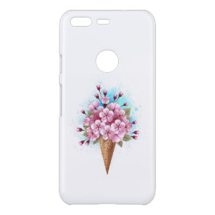 Pink Sakura Ice Cream Waffle Cone Uncommon Google Pixel Case