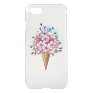 Pink Sakura Ice Cream Waffle Cone iPhone SE/8/7 Case