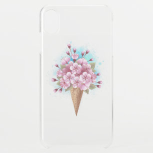 Pink Sakura Ice Cream Waffle Cone iPhone XS Max Case