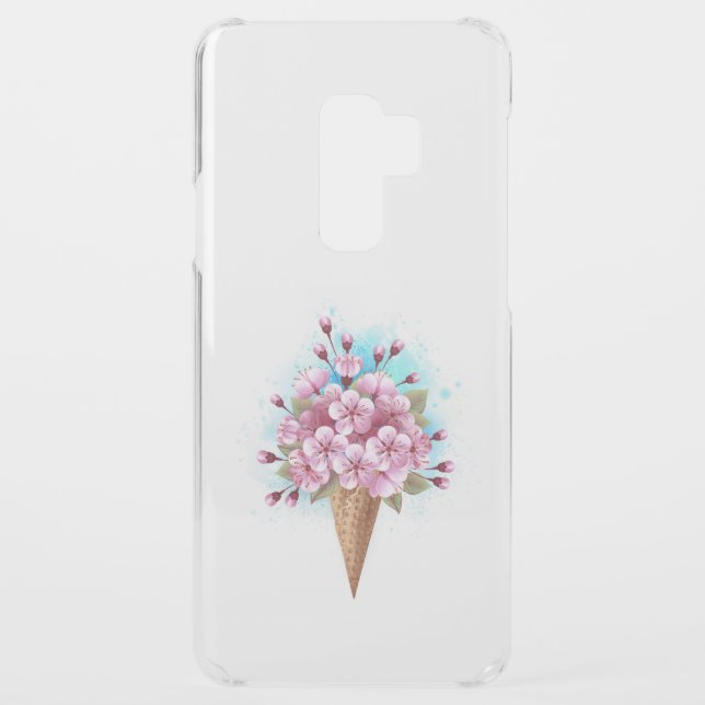 Pink Sakura Ice Cream Waffle Cone Uncommon Samsung Galaxy Case (Back)