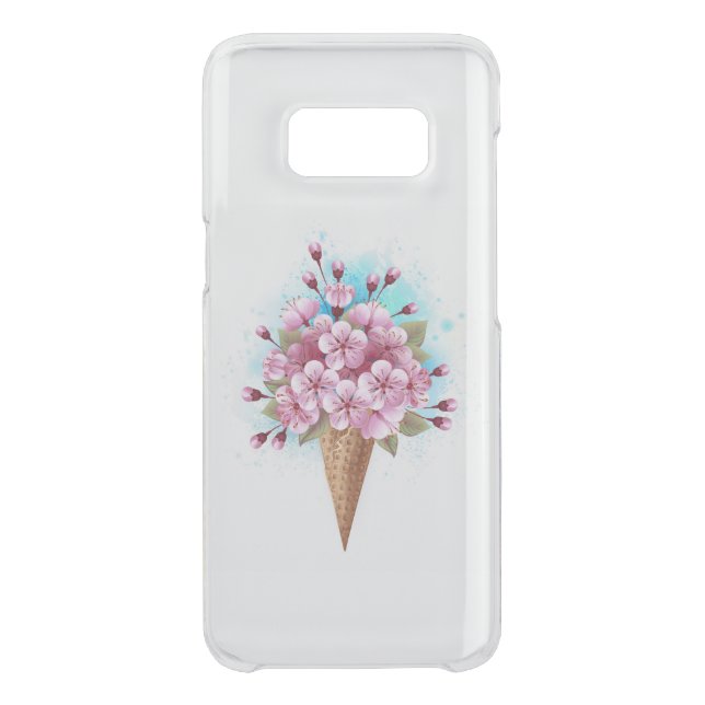 Pink Sakura Ice Cream Waffle Cone Uncommon Samsung Galaxy Case (Back)
