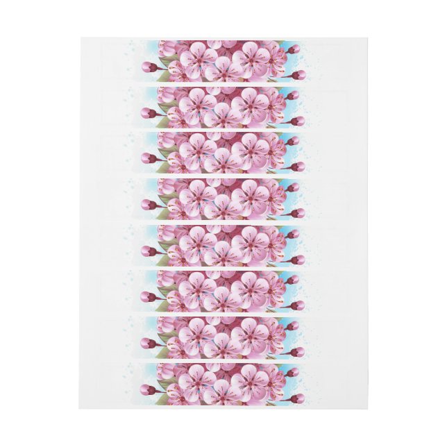 Pink Sakura Ice Cream Waffle Cone Wrap Around Address Label (Sheet)