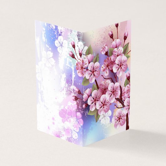 Pink Sakura on Painting Background (Outside)