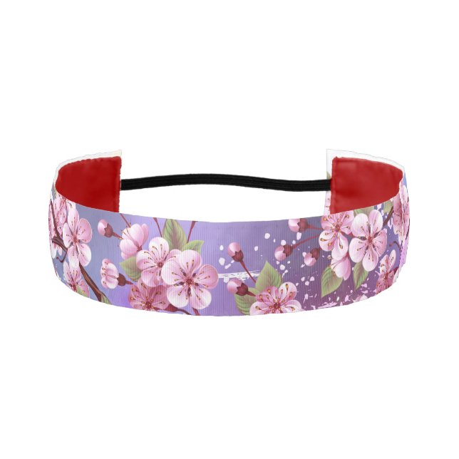 Pink Sakura on Painting Background Athletic Headband (Front)