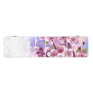 Pink Sakura on Painting Background Beer Pong Table