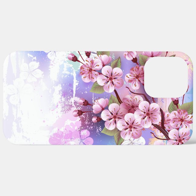 Pink Sakura on Painting Background Case-Mate iPhone Case (Back / Right)