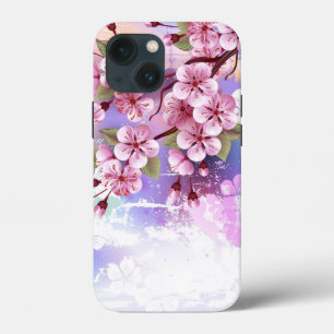Pink Sakura on Painting Background iPhone 13 Mini Case