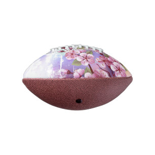 Pink Sakura on Painting Background Football