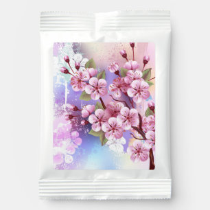 Pink Sakura on Painting Background Hot Chocolate Drink Mix