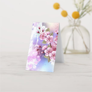 Pink Sakura on Painting Background Loyalty Card