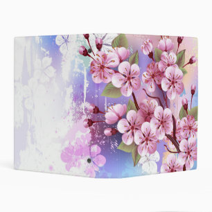 Pink Sakura on Painting Background Mini Binder