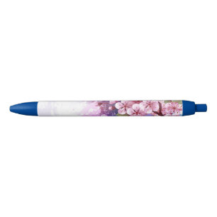 Pink Sakura on Painting Background Pen