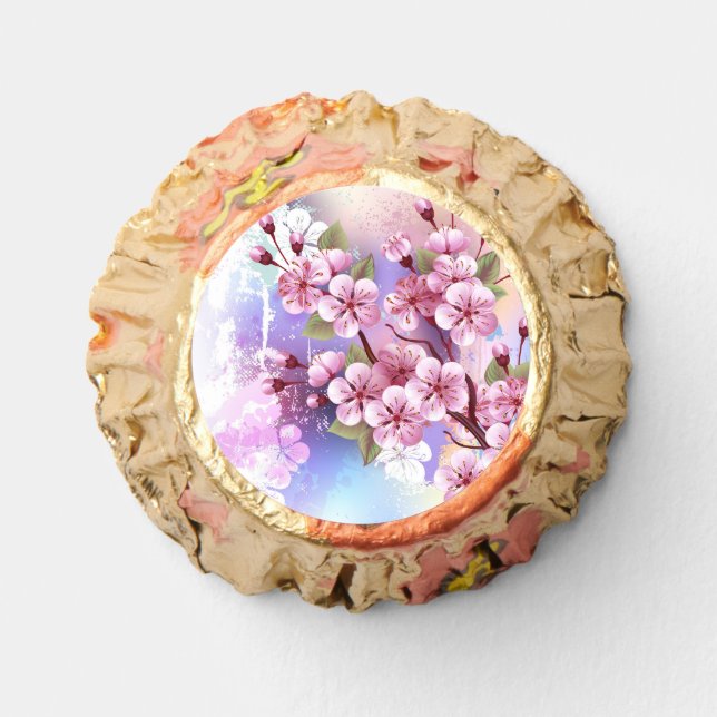 Pink Sakura on Painting Background Reese's Peanut Butter Cups (Front)