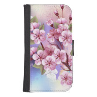 Pink Sakura on Painting Background