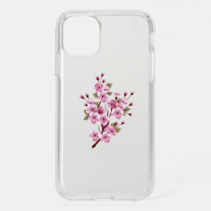 Pink Sakura on Painting Background Speck iPhone 11 Case